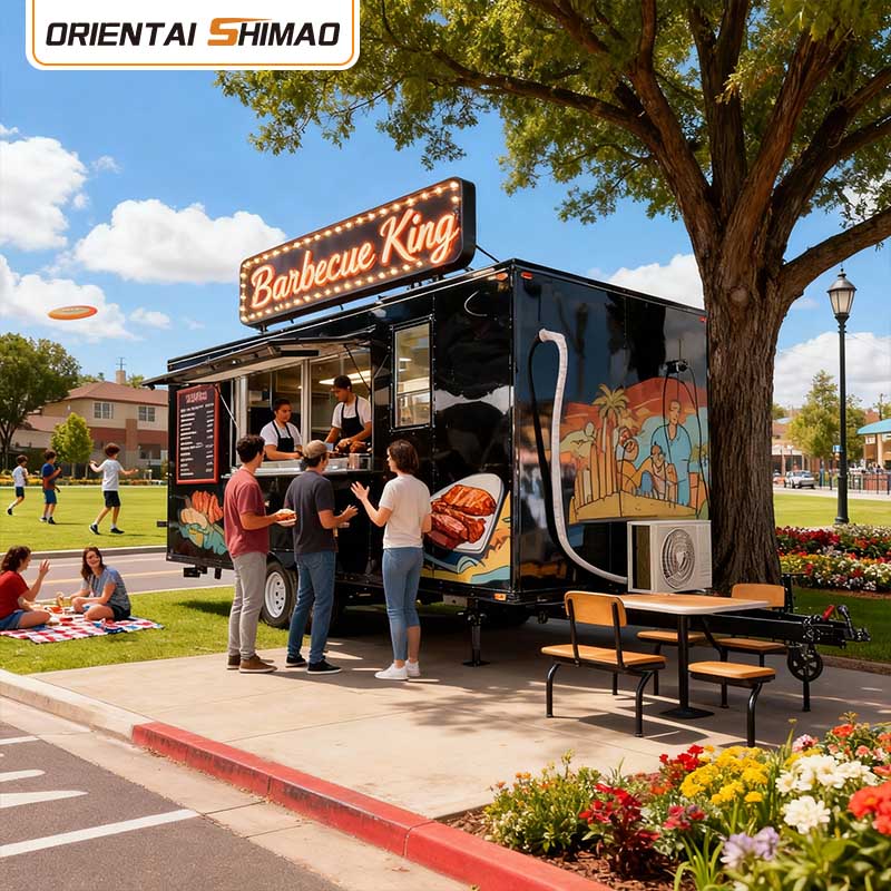 Food Cart Mobile Kitchen Commercial Restaurant Equipment Catering Electric Food Trailer Street Food Truck ကို အသုံးပြုပါ။