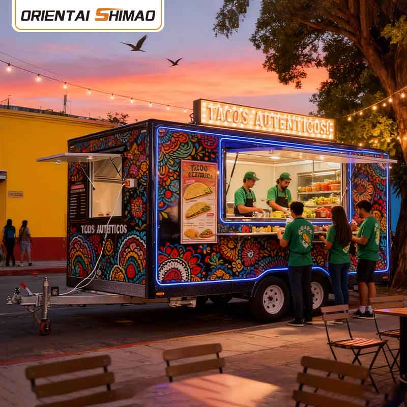 Mobile Catering Trailer Street Food Hot Dog Cart Fully Equipped Food Trailer Food Truck